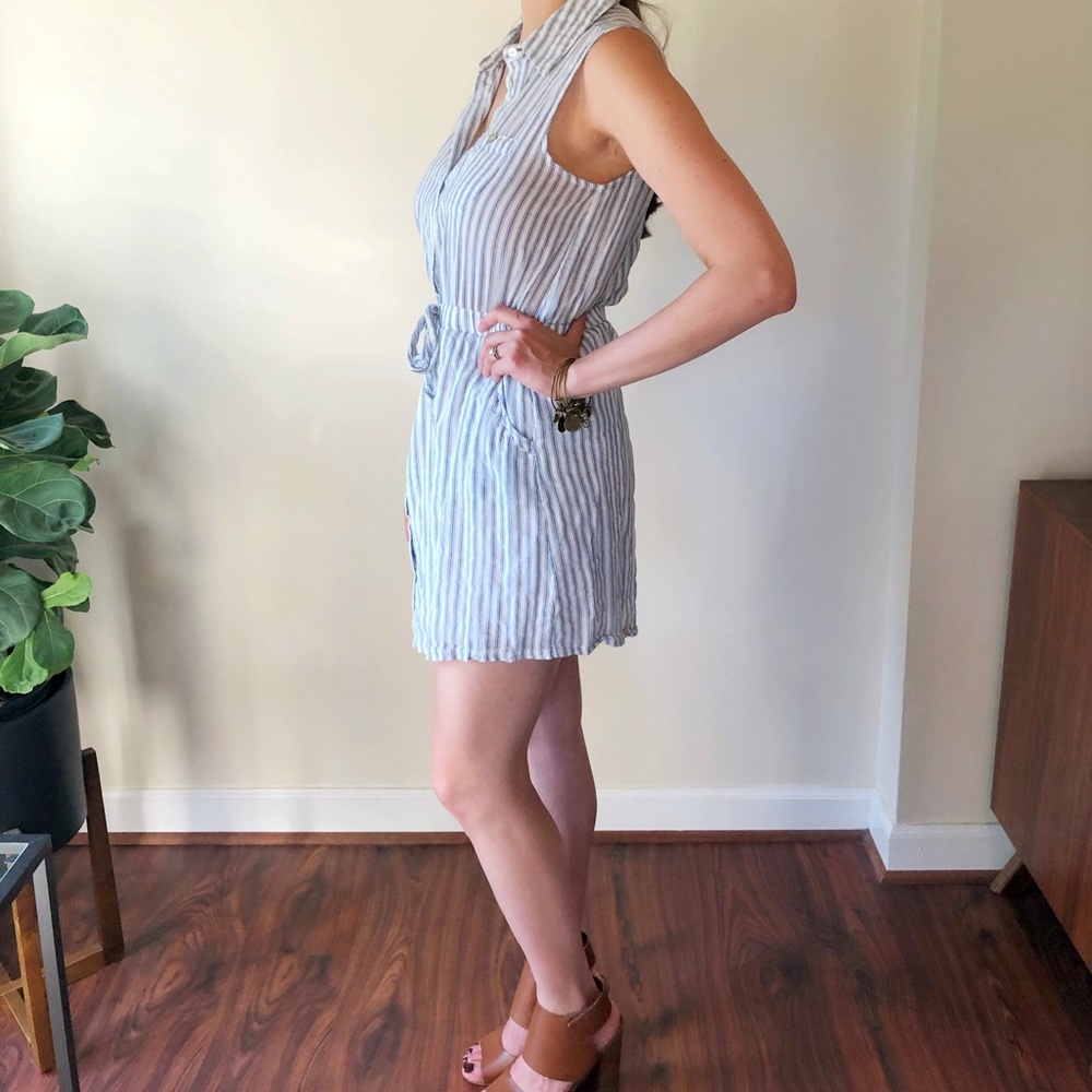 Impeccable Pig striped shirtdress with tie